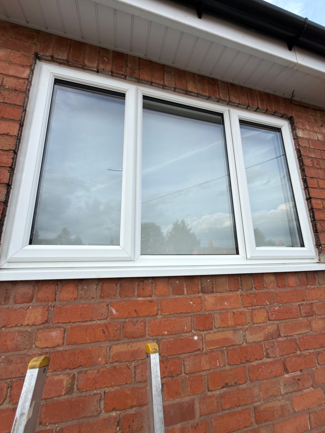 Clean white-framed residential windows